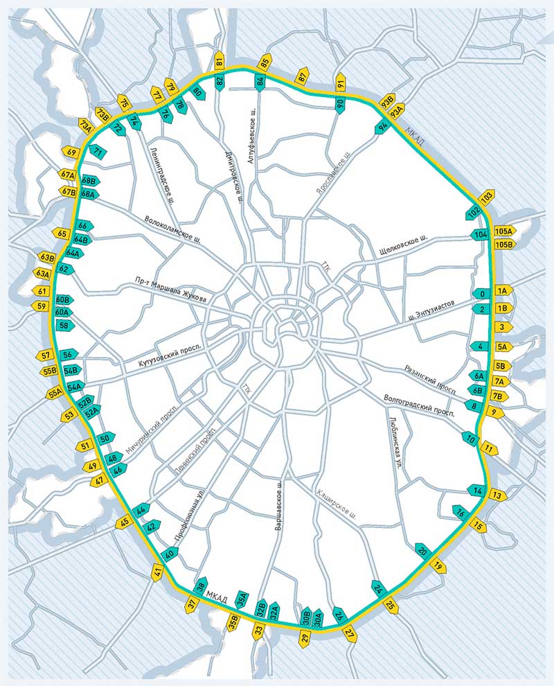 На МКАД появилась нумерация съездов